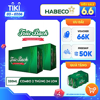 Combo 2 Thùng Bia Trúc Bạch - Thùng 24 lon 330ml