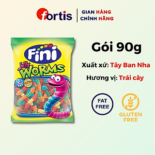 Kẹo dẻo Fini Jelly Worms Sâu chua 90g Vị Trái Cây