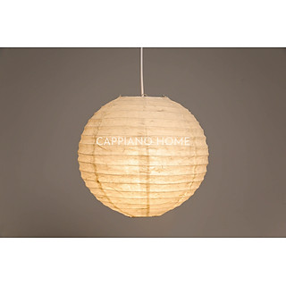 Đèn giấy dó tròn gấp gọn trắng