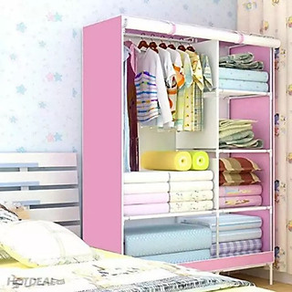 Tủ vải 3D khung Inox đựng quần áo 1 buồng 2 ngăn / 2 buồng 6 ngăn / 3 buồng 8 ngăn