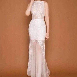 Đầm maxi dạ hội ren thêu