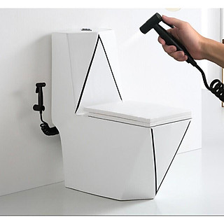 Bồn cầu kim cương trắng viền đen tinh tế