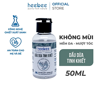 Dầu Dừa Tinh khiết Heebee Không Mùi Mềm Da, Mượt Tóc  - Extra Virgin Coconut Oil 50ml