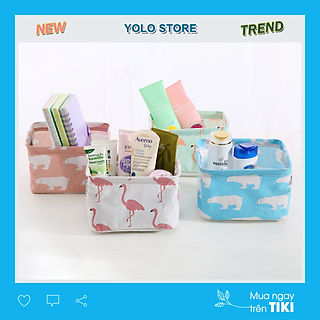 Giỏ vải đa năng màu ngẫu nhiên đựng đồ trang điểm cá nhân tiện dụng 20*16cm LH88