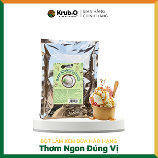 Bột Làm Kem Dừa Coconut Ice Cream Powder Túi 1000g - Thương Hiệu Krub.O - Nguồn Nông Sản Thuần Việt