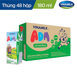 THÙNG 48 HỘP SỮA DINH DƯỠNG VINAMILK ADM GOLD CÓ ĐƯỜNG 180ML