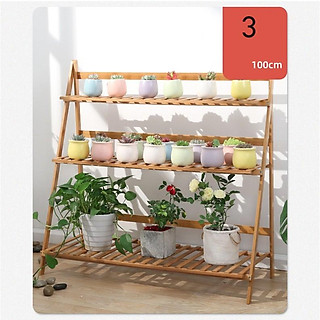 Kệ để cây cảnh, sen đá bằng tre nhiều tầng