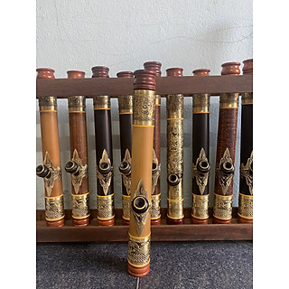 Điếu cày mini rút bọc đồng nổi - Tặng Bao Da