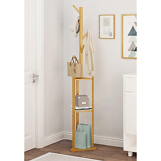 RE0678 Giá kệ treo quân áo gỗ tre - Cây treo quần áo