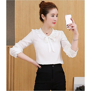 ÁO CỔ BÈO LỚN TAY DÀI NHÚN BÈO -SSL1197