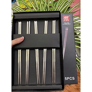 Hộp set 5 đôi đũa inox của Đức