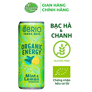 Trà năng lượng hữu cơ hương bạc hà & chanh Brio Yerba Mate 250ml