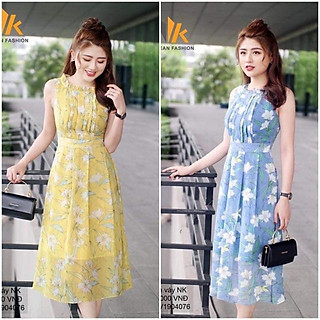 Đầm maxi cổ yếm