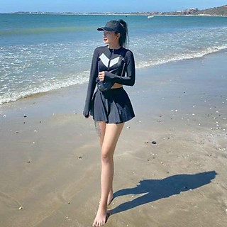 Đồ bơi nữ kín đáo tay dài quần đùi cho học sinh bikini 2 mảnh đồ bơi nữ sexy bikini DBN012