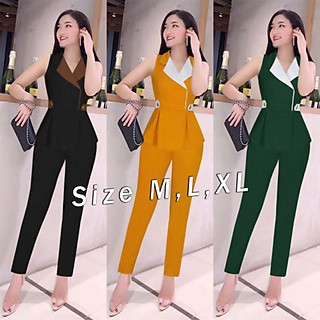 Set nguyên bộ áo vest sát nách quần dài xinh xắn