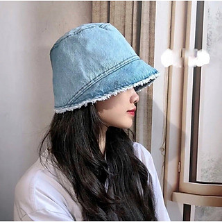 Nón thời trang, mũ BUCKET trơn vải jeans vành cụp thời trang nữ