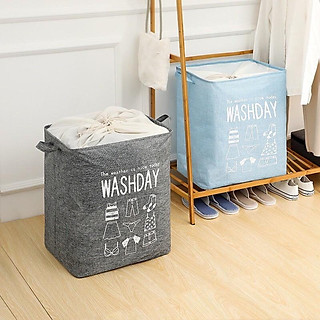 Giỏ đựng quần áo bằng vải cỡ lớn, túi đựng chăn màn đa năng washday hh131