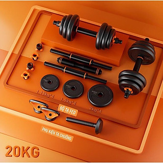 Bộ Tạ Tay FED 20kg điều chỉnh đa năng Kết hợp tạ đẩy,tạ đòn,tạ chuông