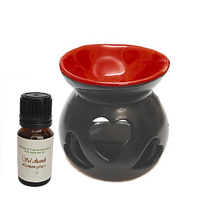 Đèn nến xông tinh dầu kèm 3 viên nến và 1 tinh dầu ( tặng cột tóc quả bơ )