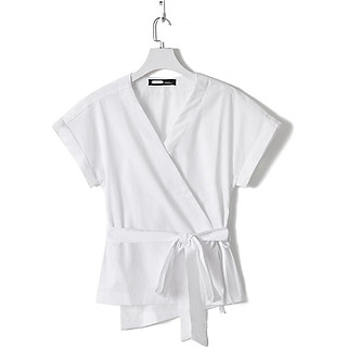 ÁO CỔ V TÀ ĐẤP CỘT NƠ