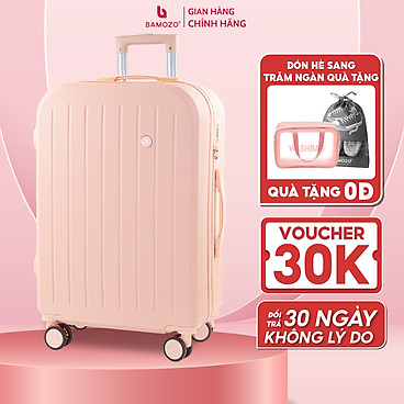 Mua Vali du lịch thời trang BAMOZO 8812 MÀU HỒNG NHẠT size 20/24 , vali kéo chống trầy xước được bảo hành 5 năm - Hồng Nhạt - cốp vali size 14 tại Bamozo Official