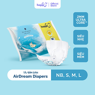 Mua Gói dùng thử Tã / bỉm dán Hoppi AirDream Diaper NB / S / M / L số lượng 2 miếng - S 4-8kg 2pcs tại Hoppi