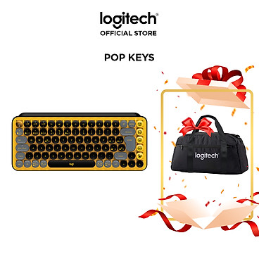 Mua Bàn phím cơ không dây bluetooth | USB Logitech POP KEYS - với 8 phím emoji có thể điều chỉnh, switch tactile, kết nối 3 thiết bị - Hàng chính hãng - Blast (Màu Vàng/Đen) tại Logitech Official Store