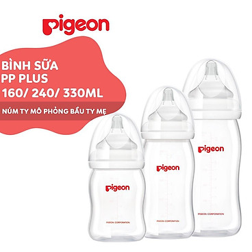 Bình Sữa Cổ Rộng Pp Plus Pigeon 160Ml/ 240Ml/ 330Ml