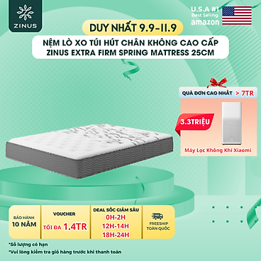 Mua Nệm lò xo túi hút chân không cao cấp Zinus - Extra Firm Spring Mattress - 120x200x25cm tại ZINUS OFFICIAL STORE