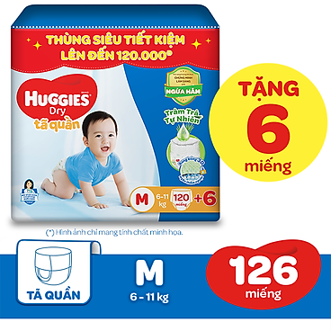 Tã quần Huggies Dry Tràm Trà Tự Nhiên MEGA JUMBO...