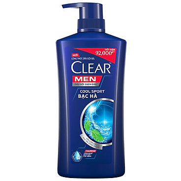 Dầu Gội Đầu Cho Nam 900G Clear Men Cool Sport Bạc Hà...