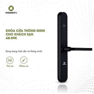 Mua Khóa cửa điện tử thông minh HOMEKIT AB-09K thẻ từ và chìa cơ dự phòng, phù hợp nhiều loại cửa và khách sạn - Hướng dẫn lắp đặt tại Khoá cửa an toàn thông minh