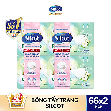 Combo 4 Bông Tẩy Trang Cao Cấp Silcot Premium Hộp 66 Miếng