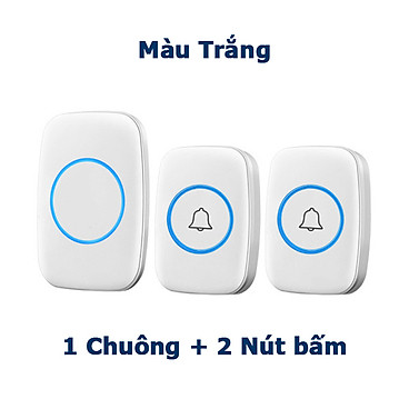 Mua Chuông cửa không dây A10 khoảng cách 300m chống nước loại cao cấp - 1 Chuông 2 Nút - Trắng tại Cửa Hàng Gia Dụng PHÁT PHÚC