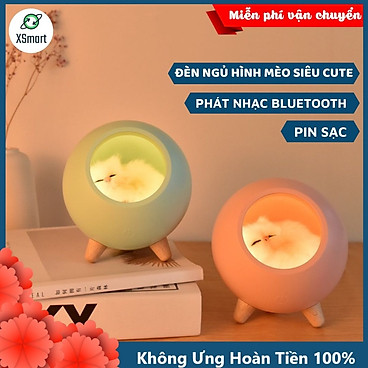 Mua Đèn Ngủ Trang Trí XSmart Tích Hợp Loa Bluetooth Không Dây Mèo Con Cute Màu Hồng Chỉnh Được Độ Sáng - Hàng Chính Hãng tại XSmart Official Store