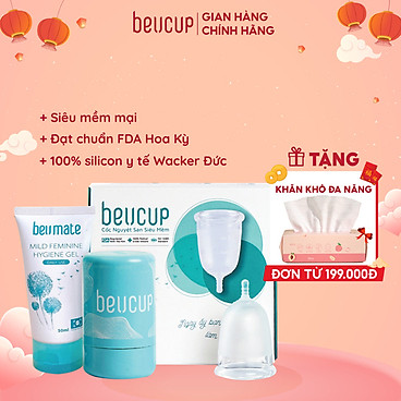 Bộ Sản Phẩm Cốc Nguyệt San Beu Cup 40Ml, Siêu Mềm Hardness 40, Chuẩn Fda Hoa Kỳ, 100% Silicone Y...