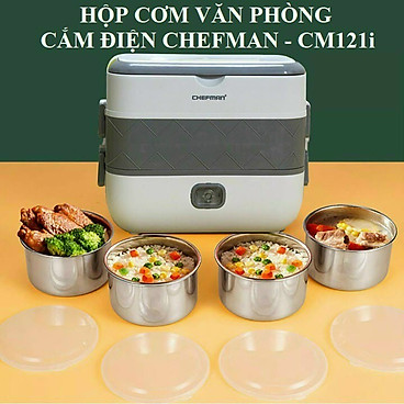 Mua Hộp Cơm Văn Phòng Cắm Điện Chefman Hâm Nóng Và Nấu Chín Thức Ăn 2 Tầng Inox Cao Cấp tại Cửa hàng Phương Phương