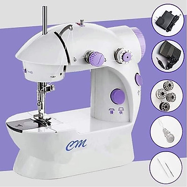 Mua Máy khâu mini cầm tay gia đình 202A, Máy may mini gia đình 2 tốc độ may tại kimthanhsg78