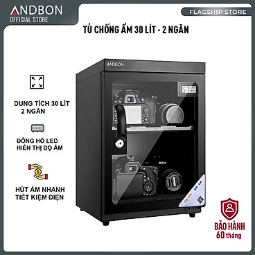 Mua Tủ chống ẩm máy ảnh 30 Lít nhập khẩu Andbon, Tủ hút ẩm 30L., 2 ngăn, màn lLCD cài đặt % độ ẩm, tiết kiệm điện - Hàng Chính hãng - AB-30C ( DÒNG CƠ) tại FUJIHOME OFFICIAL STORE