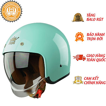 [Nontrum_Vn]Mũ Bảo Hiểm 3/4 Royal M139 Xanh Ngọc Bóng