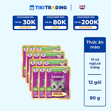 Mua [Combo 12 Gói] Thức Ăn Cho Mèo WHISKAS 1+...