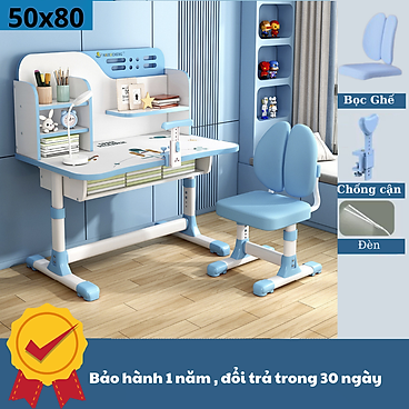 Mua [ Size to 80cm kèm quà tặng] Bộ bàn học sinh chống gù chống cận thông minh cho trẻ em C05 có thể điều chỉnh độ cao - Xanh có đèn Led tại SMART HOME6789