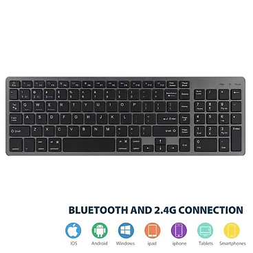 Mua Bàn phím không dây K635 - pin sạc - đa kết nối bluetooth 5.0 + 3.0 + Usb wireless 2.4g - xám tại Tech7