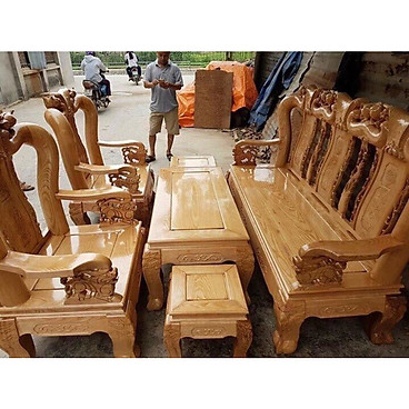 Bộ bàn ghế gỗ sồi nga , bộ ban ghế phong khach gỗ sôi , Bộ bàn ghế sofa gỗ...