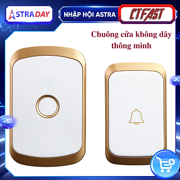 Mua Chuông cửa không dây thông minh CTFAST CAZI - 01, chống nước, khoảng cách sử dụng hiệu quả 300 mét, 36 bài nhạc chuông - hàng chính hãng - Trắng Vàng tại HUY HÙNG AFAST