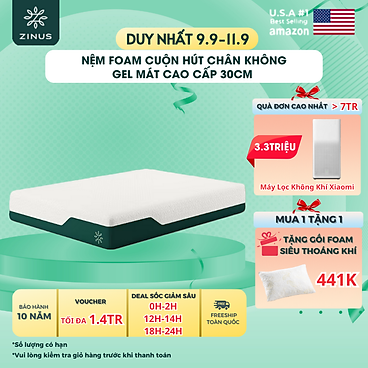 Mua Nệm lò xo túi hút chân không cao cấp, tinh chất Trà Xanh Zinus - 200*120*30 tại ZINUS OFFICIAL STORE