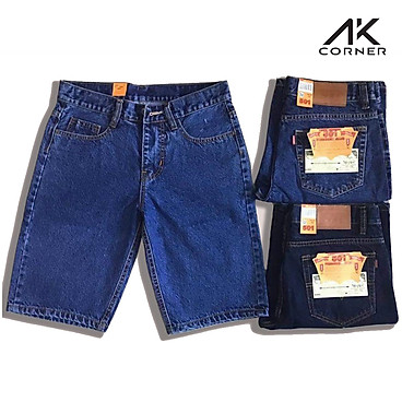 Mua Quần đùi nam short jean cao cấp form chuẩn đẹp, chất vải jean tốt dày dặn, không phai màu - Xanh nhạt - 34 tại A K CORNER