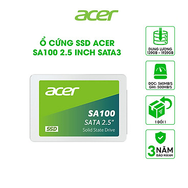 Mua Ổ cứng SSD Acer SA100 SATA 3 3D NAND 120GB - 1920GB - Hàng chính hãng - 120GB tại Authorized Acer Storage