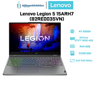 Mua Laptop Lenovo Legion 5 15ARH7 82RE0035VN (R7-6800H | 8GB | 512GB | GeForce RTX 3050 4GB | 15.6' FHD 165Hz) Hàng chính hãng tại Hangchinhhieu(TP.HCM)