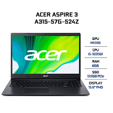 Laptop Acer Aspire 3 A315-57G-524Z Nx.hzrsv.009 (Core I5-1035G1/ 8Gb (4Gb Onboard+4Gb) Ddr4...